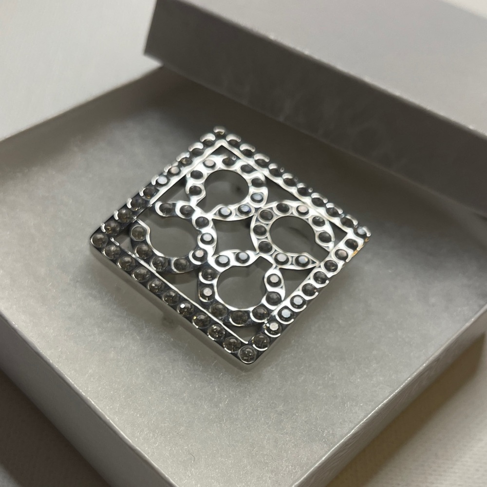 Coach Silver Rhinestone Belt Buckle - Picture 5 of 6
